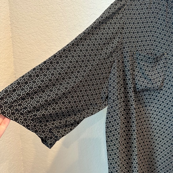 Catherines Chocolate Brown Dot Lightweight Popover Blouse - Size 4X - EUC - Picture 2 of 7
